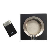 Load image into Gallery viewer, Black plastic ashtray with black lighter